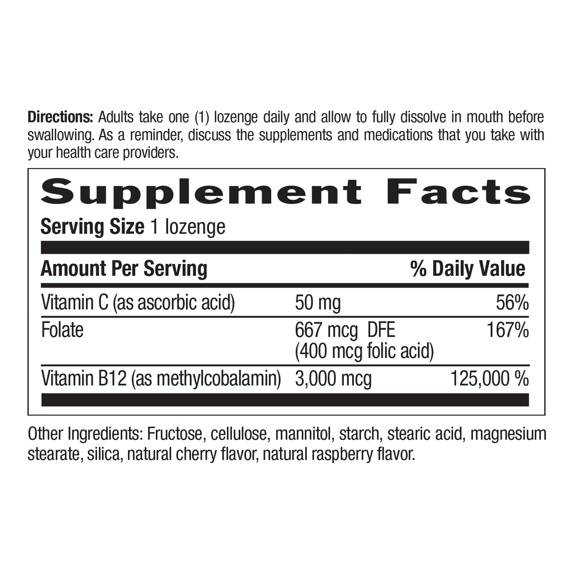 Country Life Methyl B-12 Lozenges ingredients and vegan formula