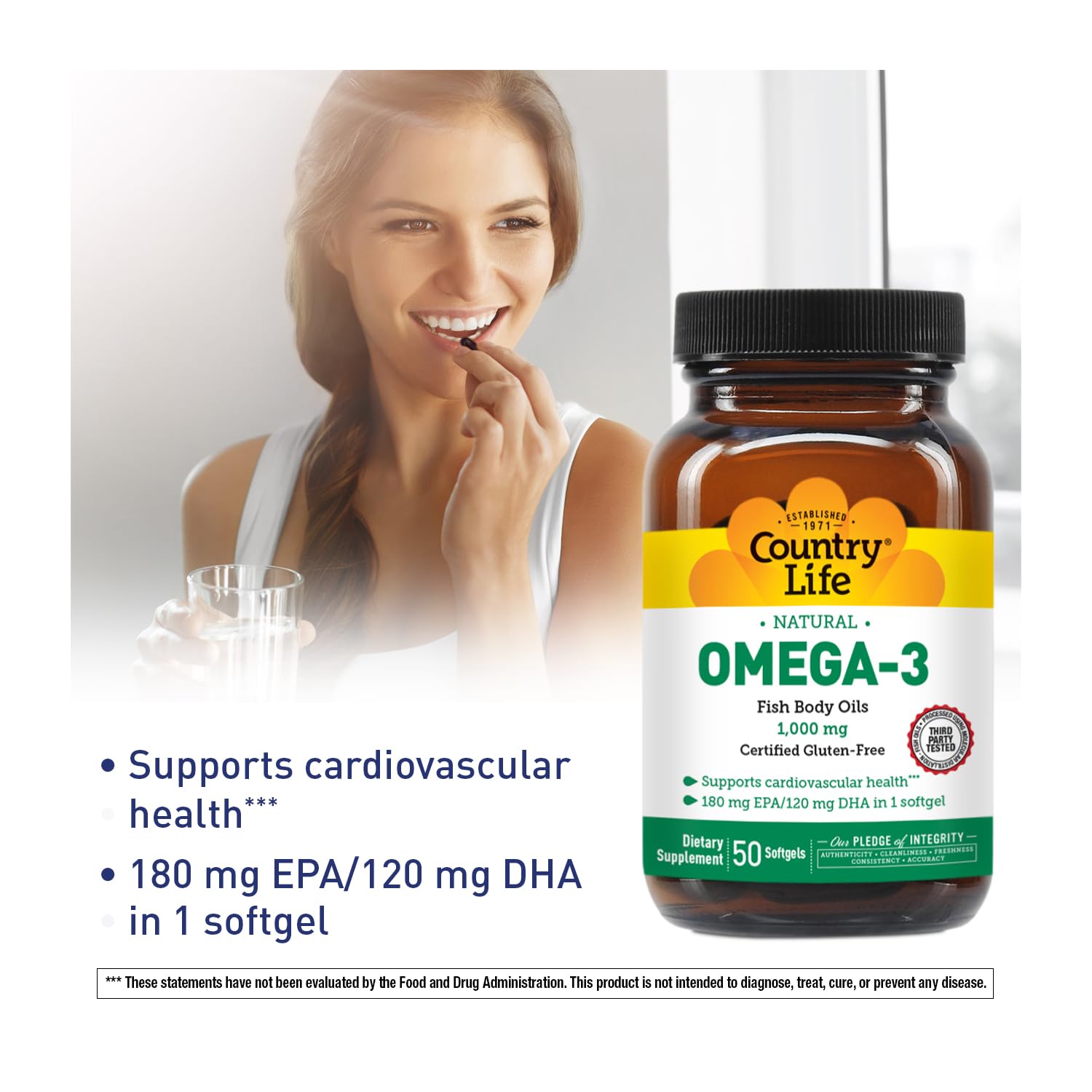 Burpless omega-3 softgels illustration