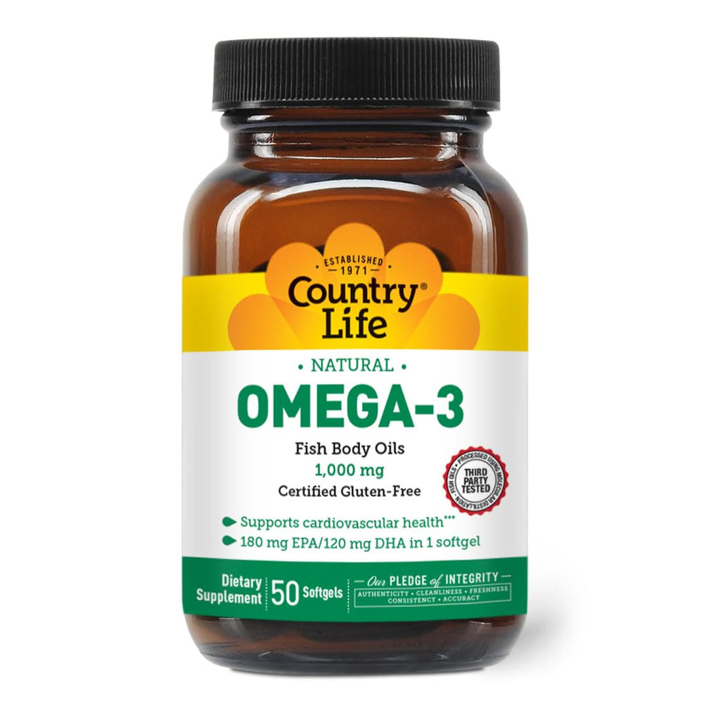 Country Life Omega-3 Fish Oil bottle