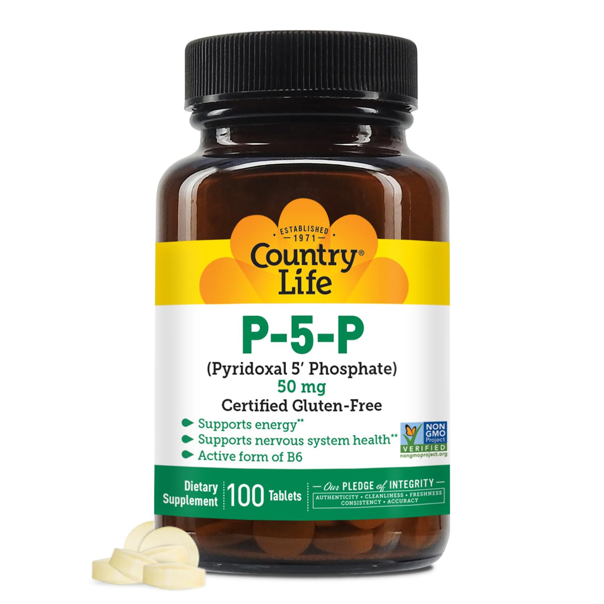 Country Life P-5-P Vitamin B6 bottle label