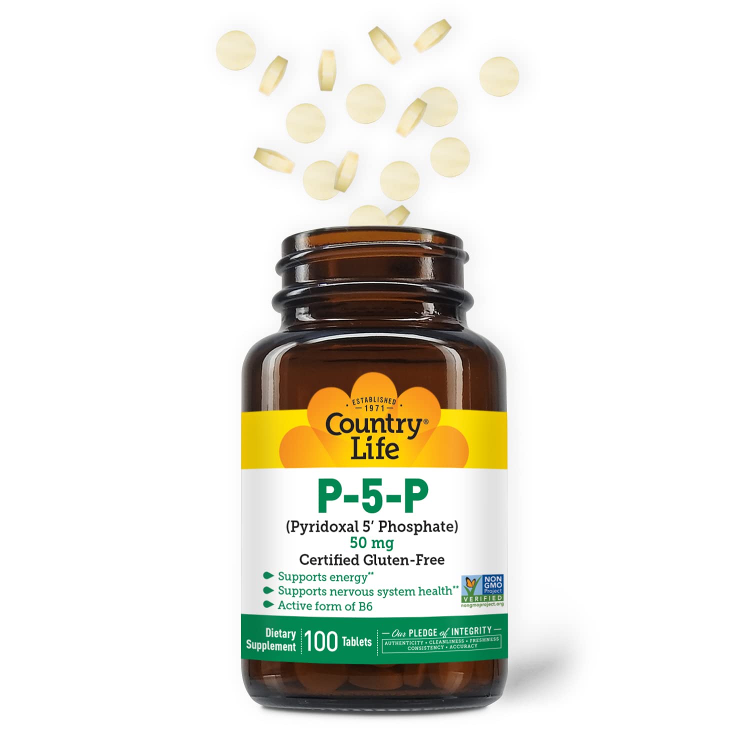 Close-up of P-5-P Vitamin B6 bioavailable form