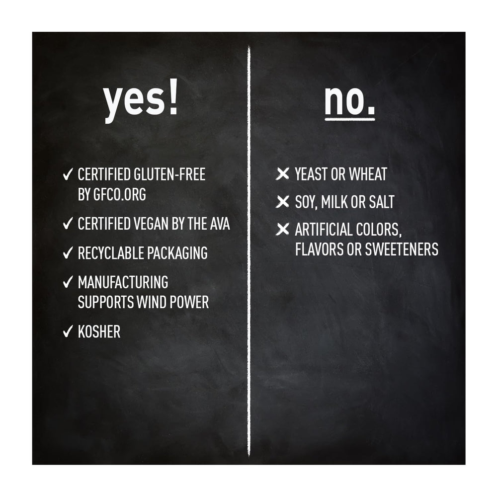 Certifications on packaging: Vegan, Gluten-Free, Non-GMO, Kosher