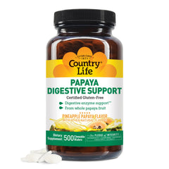 Country Life Papaya Enzymes bottle with 200 wafers