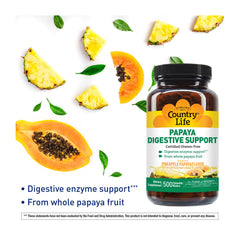 Country Life Papaya Enzymes bottle with 500 wafers