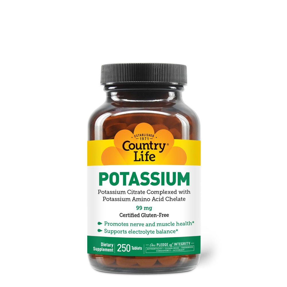 Country Life Potassium 99 mg tablets bottle with label