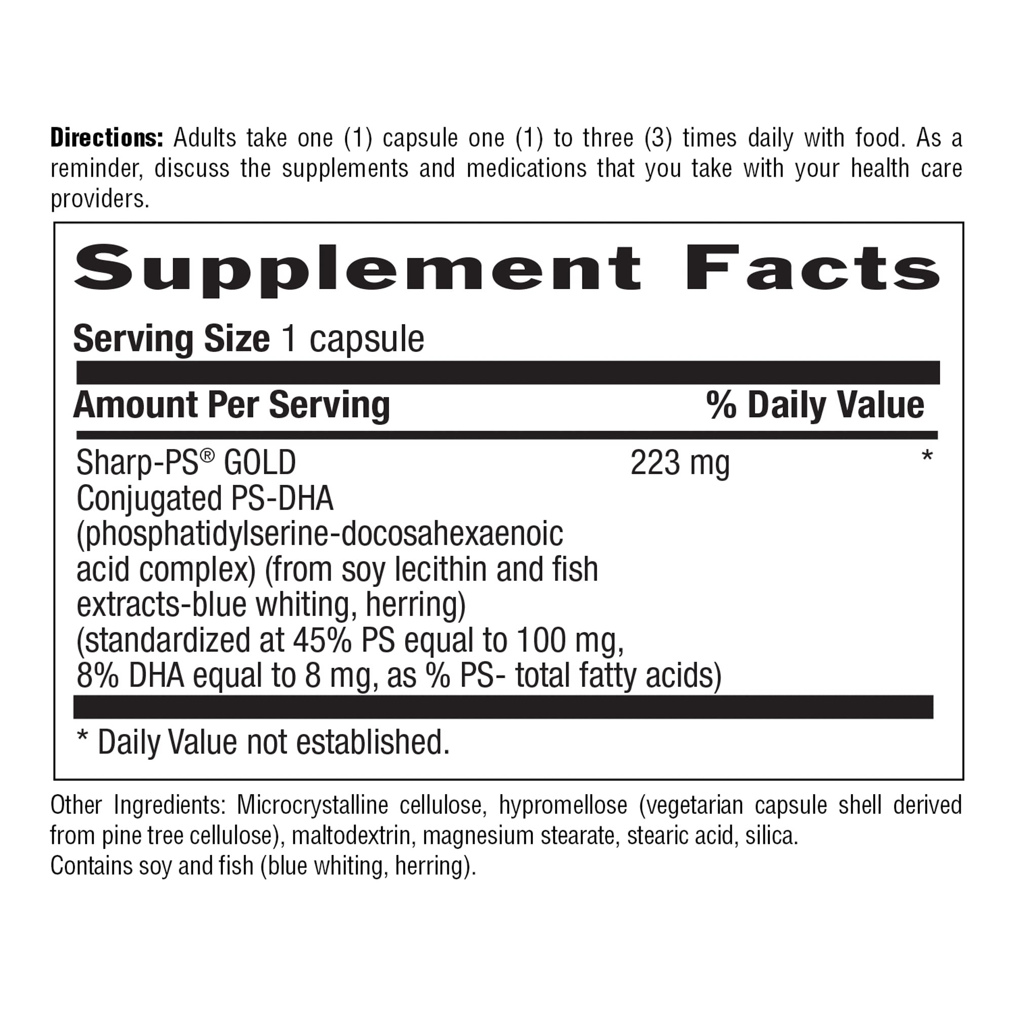 Gluten-free label on Country Life Sharp Thought bottle
