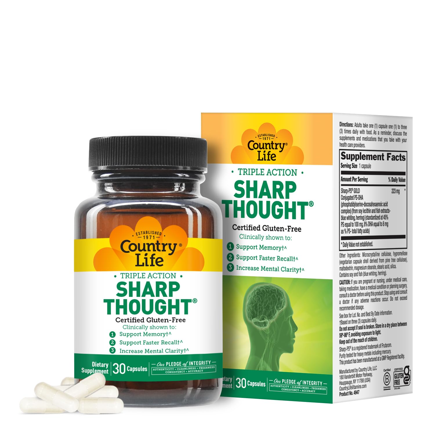 Country Life Sharp Thought memory and cognitive support bottle