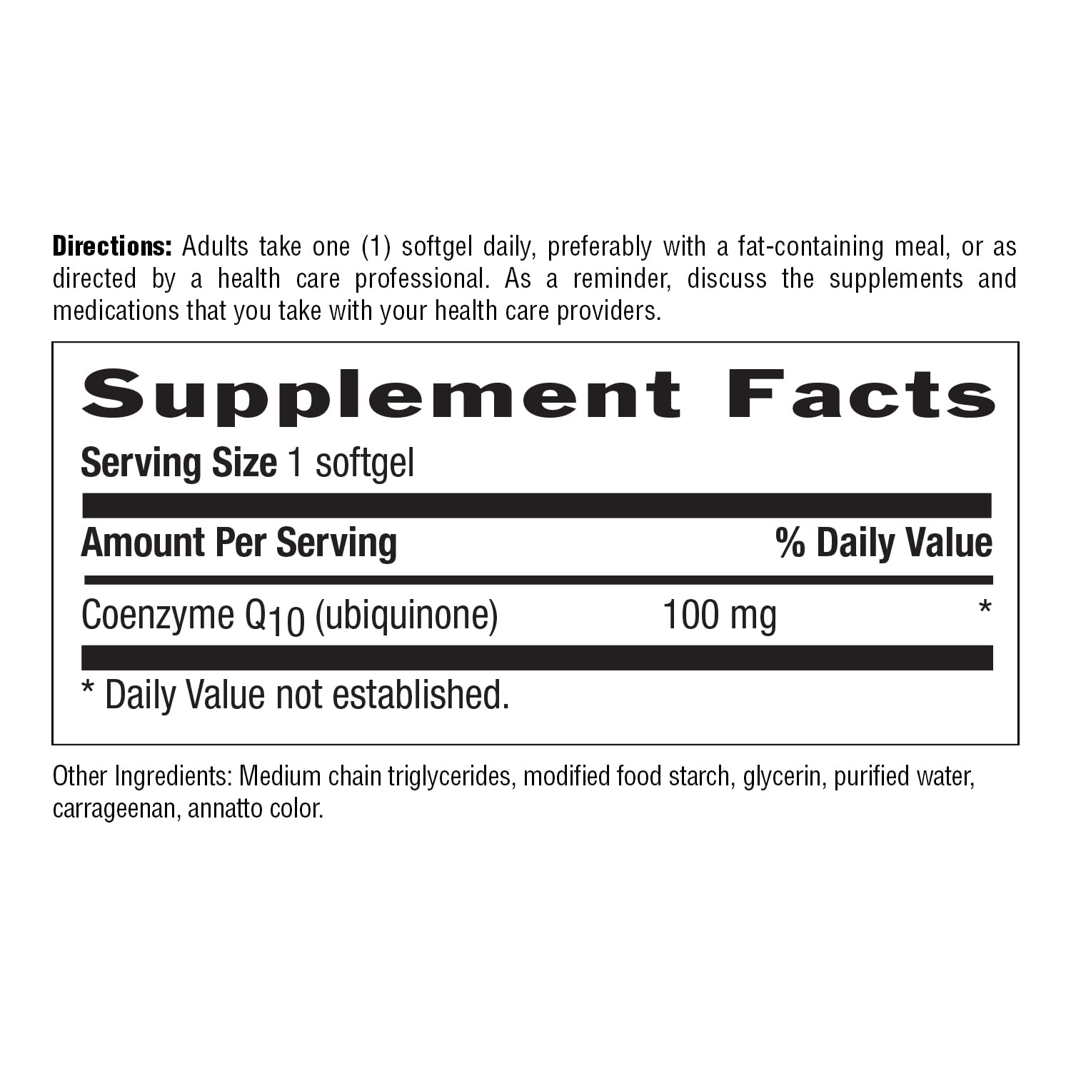 Certified Vegetarian/Vegan label on Country Life CoQ10 bottle