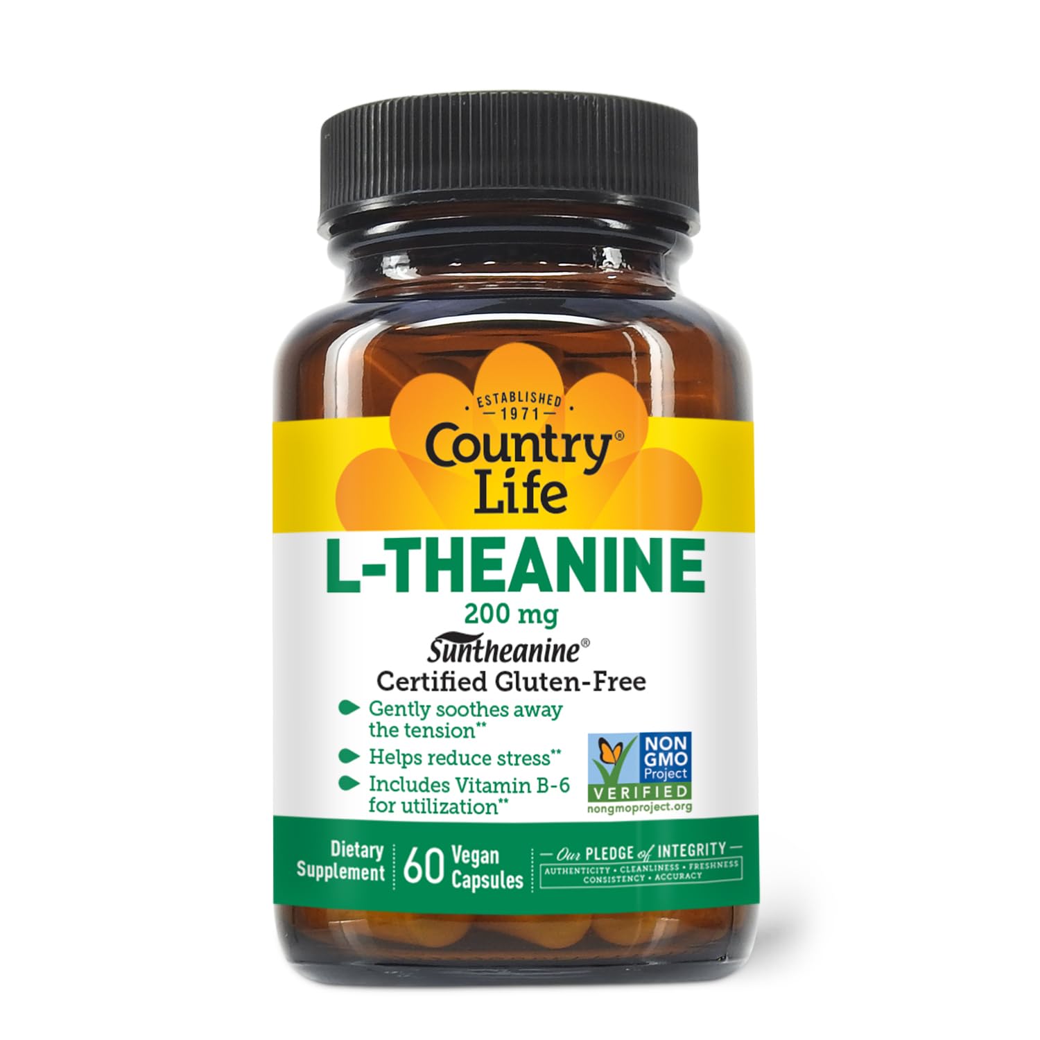Country Life Suntheanine L-Theanine 60 vegan capsules bottle