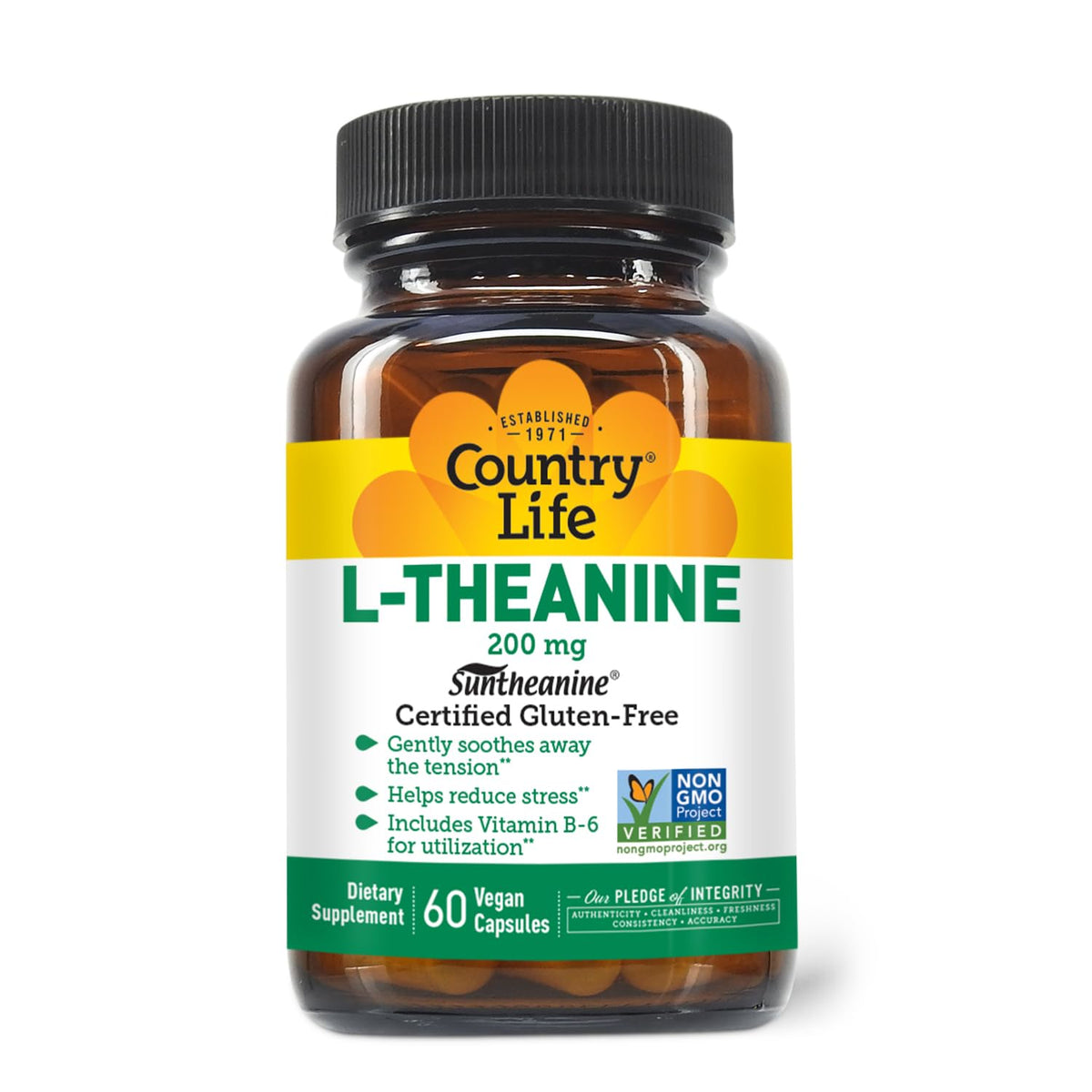 Country Life Suntheanine L-Theanine 60 vegan capsules bottle