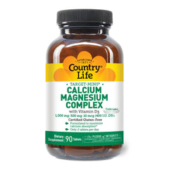 Country Life Target-Mins Calcium Magnesium with Vitamin D bottle on white background