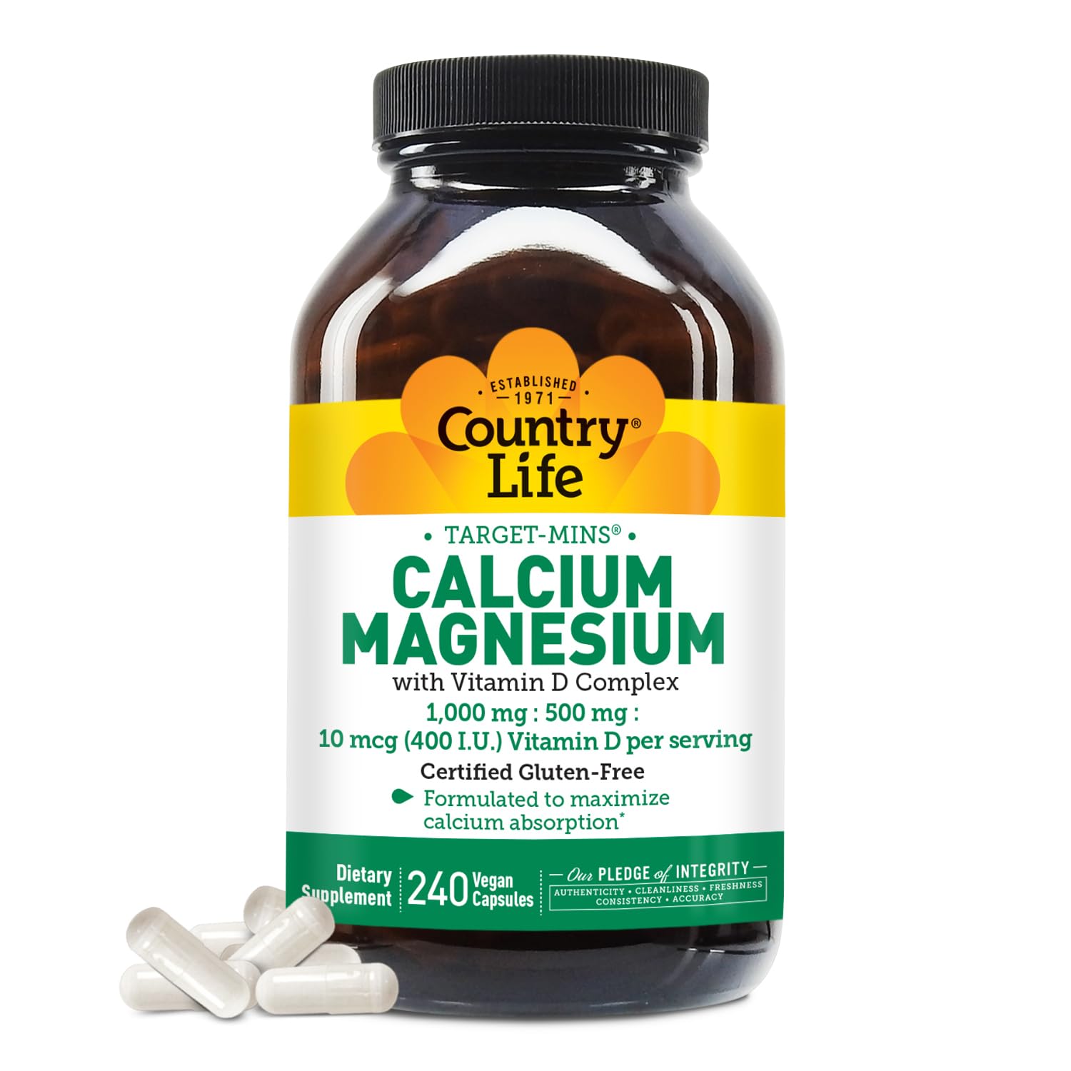 Country Life Target-Mins Calcium Magnesium with Vitamin D Complex bottle front
