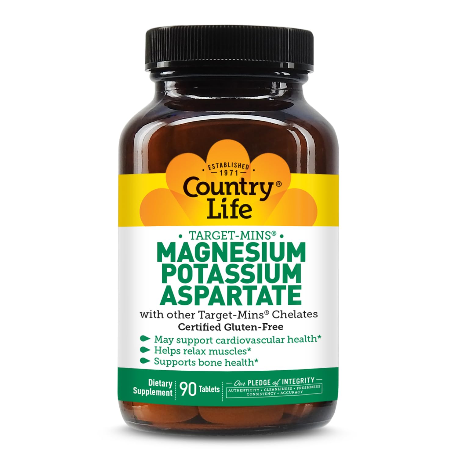 Country Life Target-Mins Magnesium Potassium Aspartate bottle with label