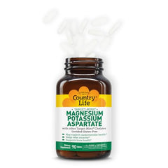 Close-up of Target-Mins bottle showing 600 mg magnesium and 198 mg potassium aspartate