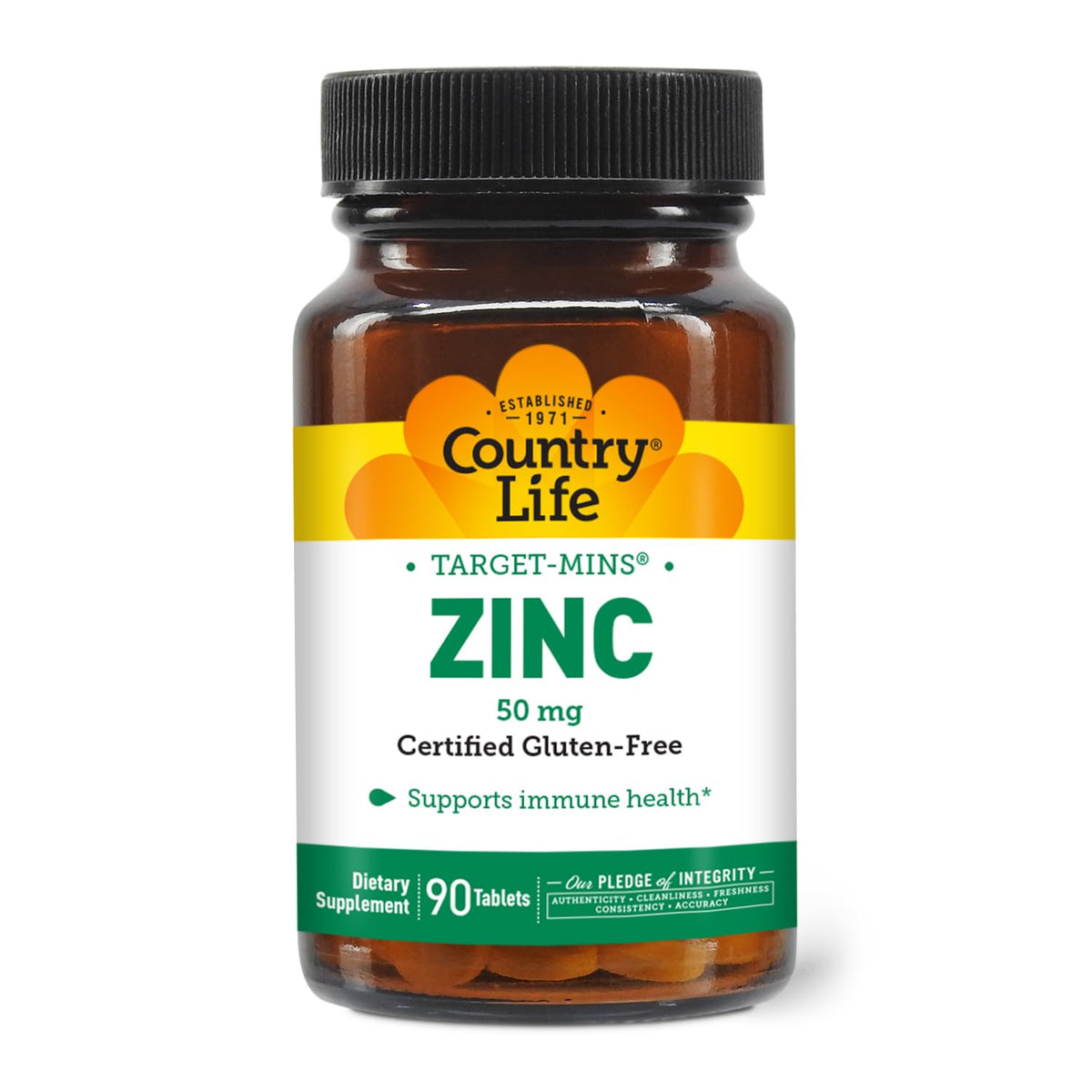 Country Life Target-Mins Zinc 50 mg bottle with label
