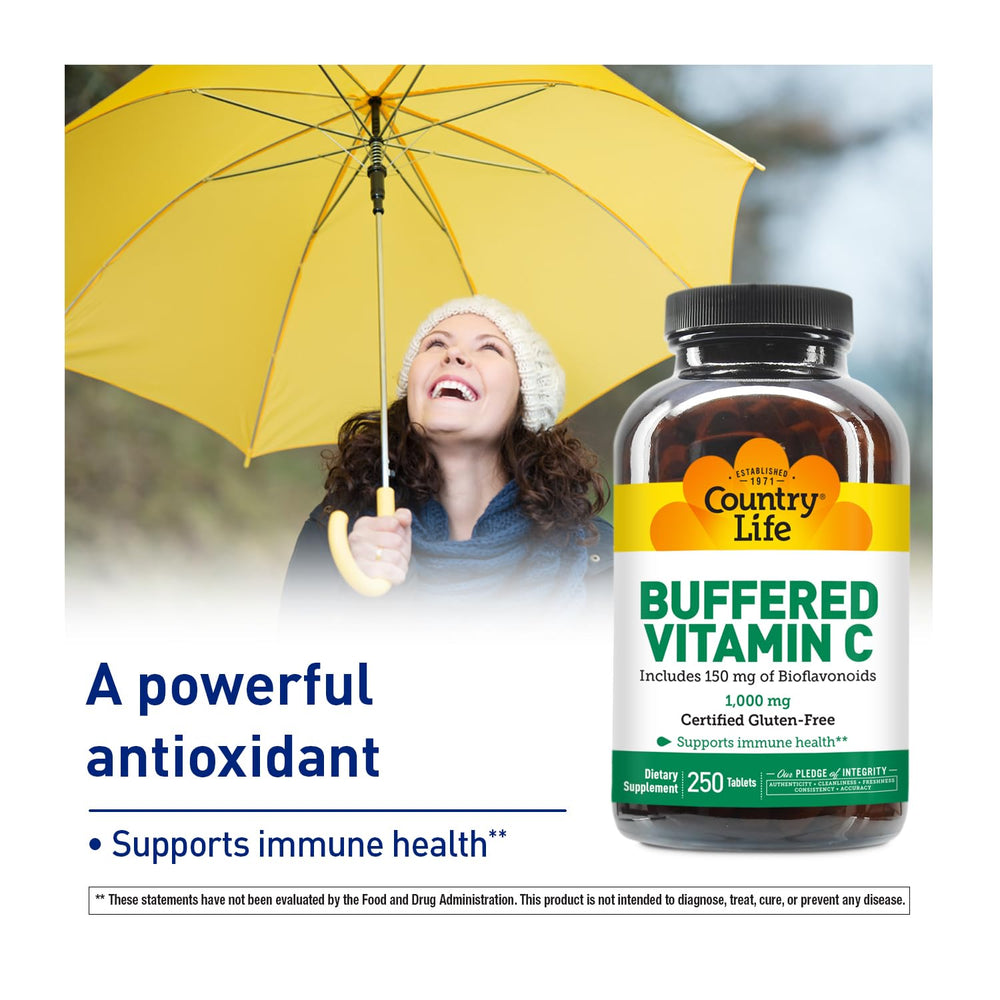 Vegan capsule vitamin C supplement by Country Life