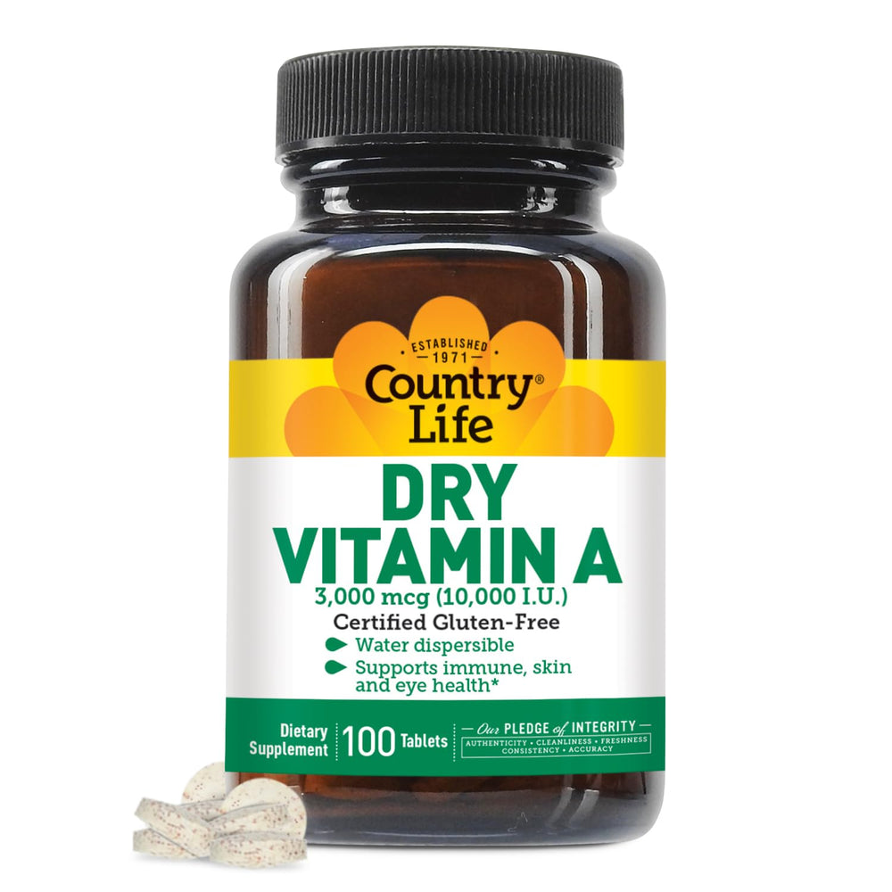 Country Life Vitamin A 10,000 IU bottle with label