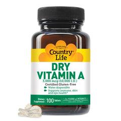 Country Life Vitamin A 10,000 IU bottle with label