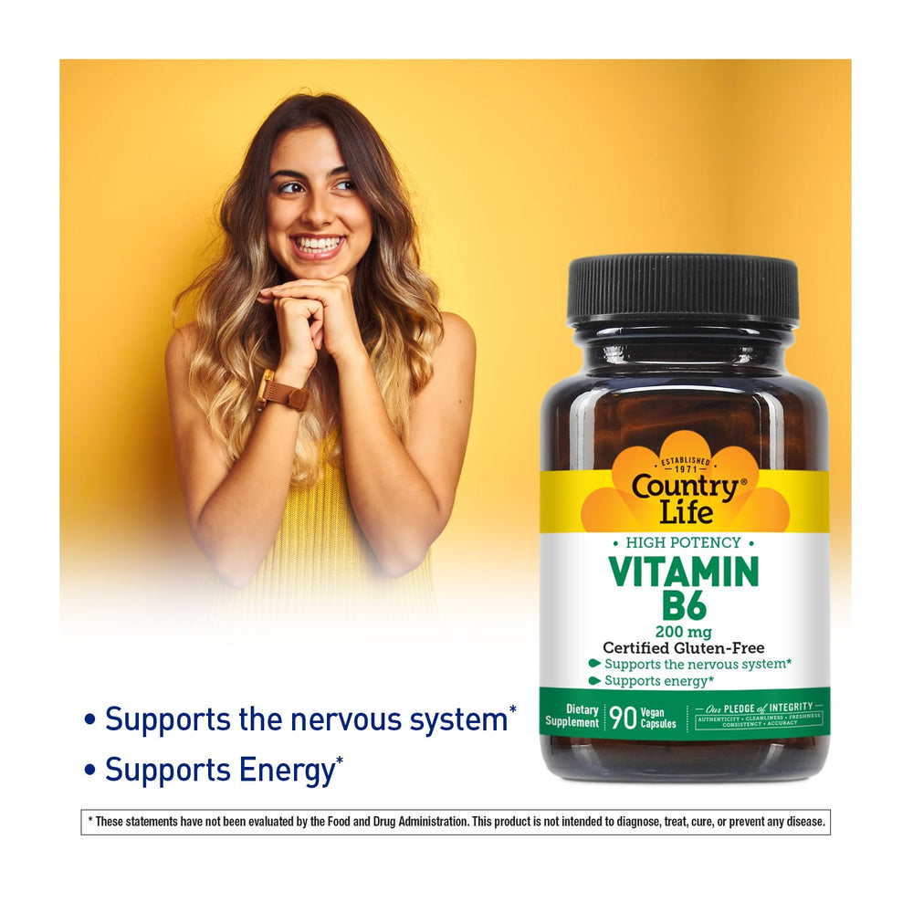 Vitamin B-6 supports energy metabolism and nervous system