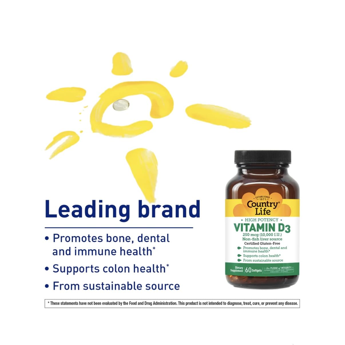Vitamin D3 softgels in MCT oil base for absorption