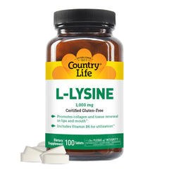 Country Life Vitamins L-Lysine 1000 mg with B-6 - main product image