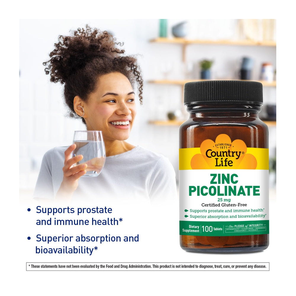 Zinc picolinate 25 mg promotes prostate health