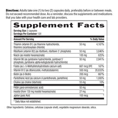 Nutrition facts for Country Life Coenzyme B-Complex