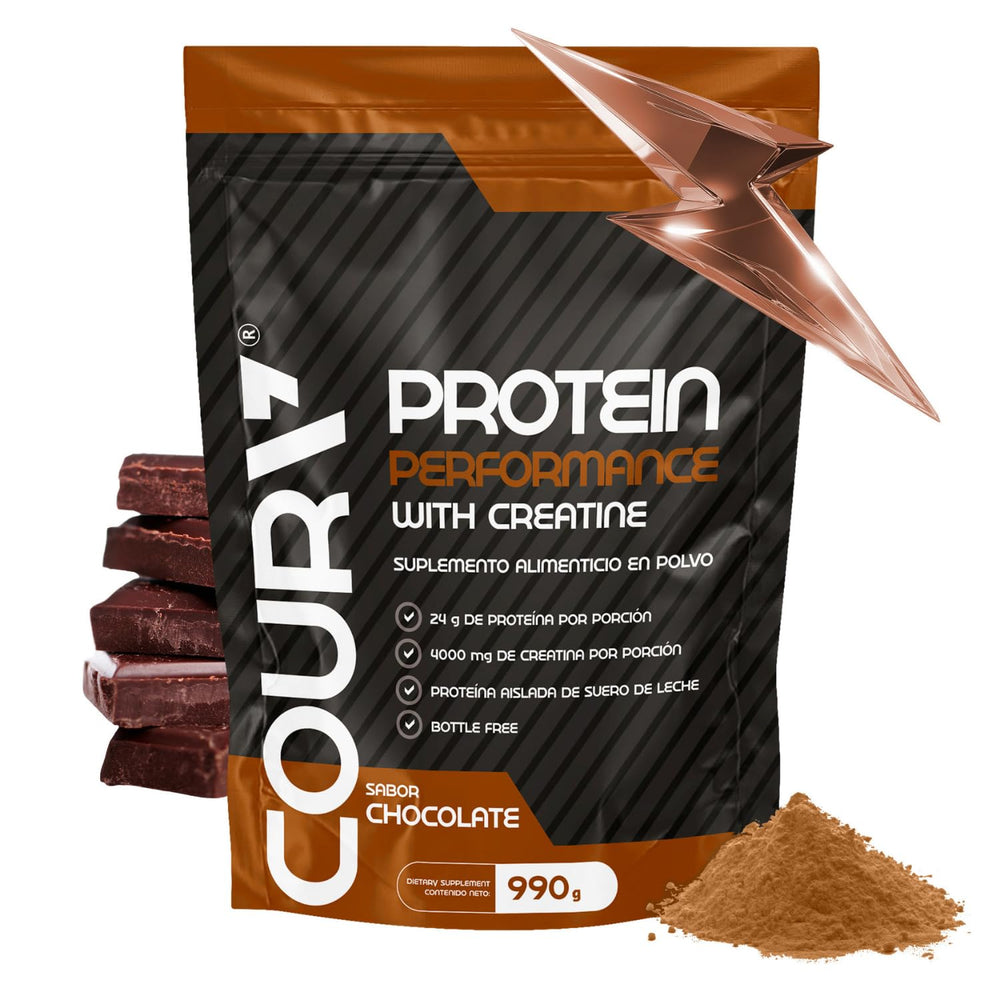 COURA Protein Performance label closeup highlights gluten-free protein for athletes