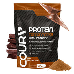 COURA Protein Performance label closeup highlights gluten-free protein for athletes