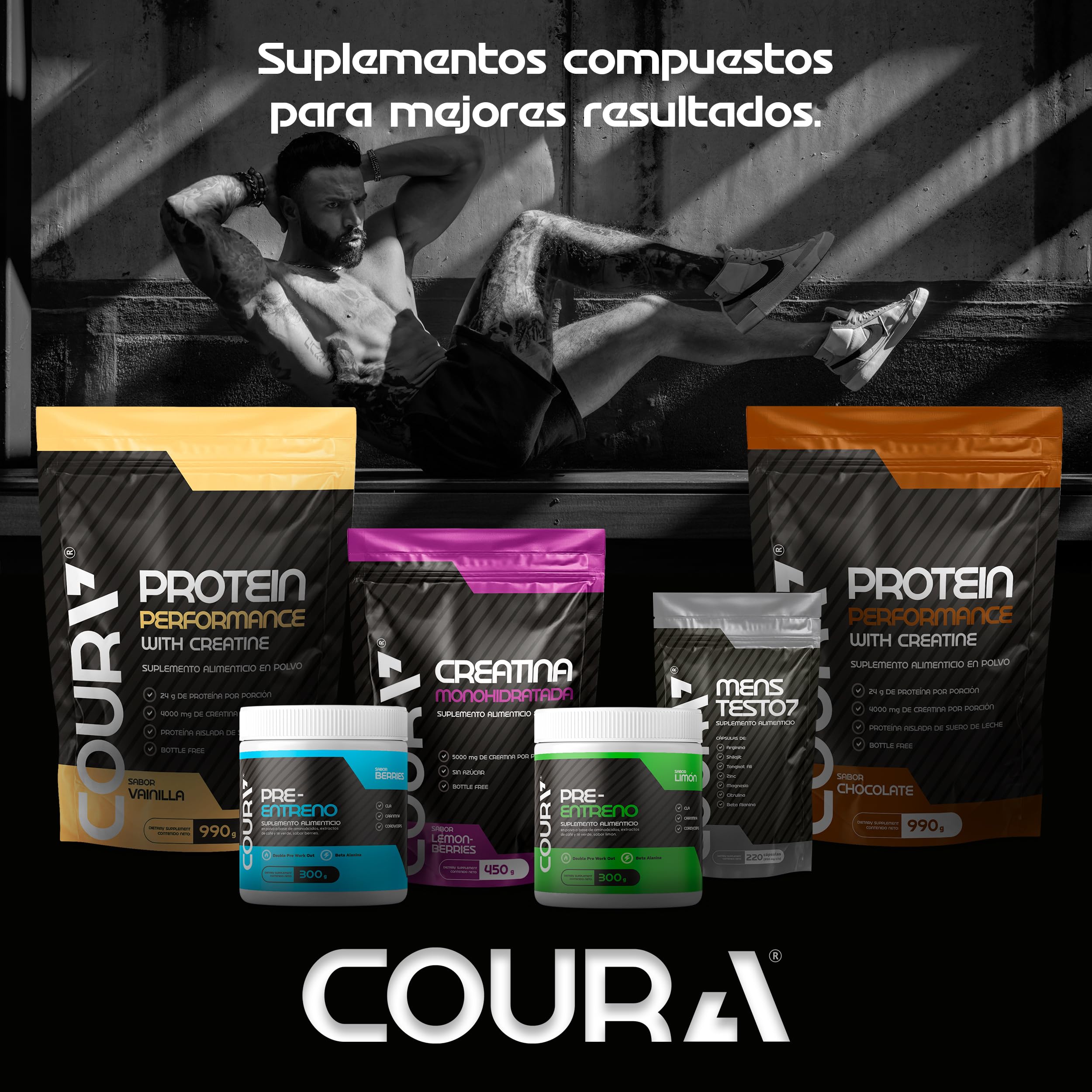 COURA Protein Performance serving scoop emphasizes 30 servings per container