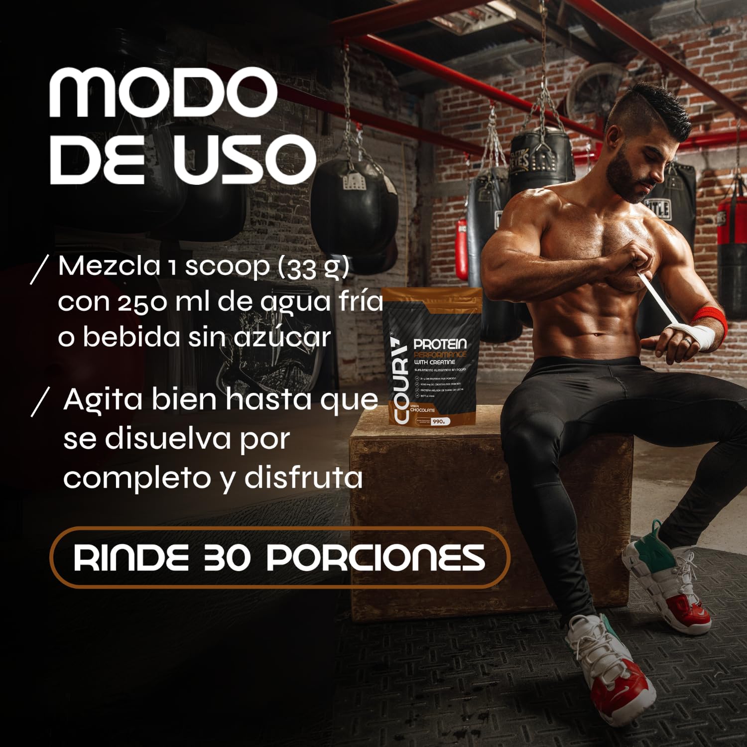 COURA Protein Performance vanilla serve highlights creamy texture and easy mixing