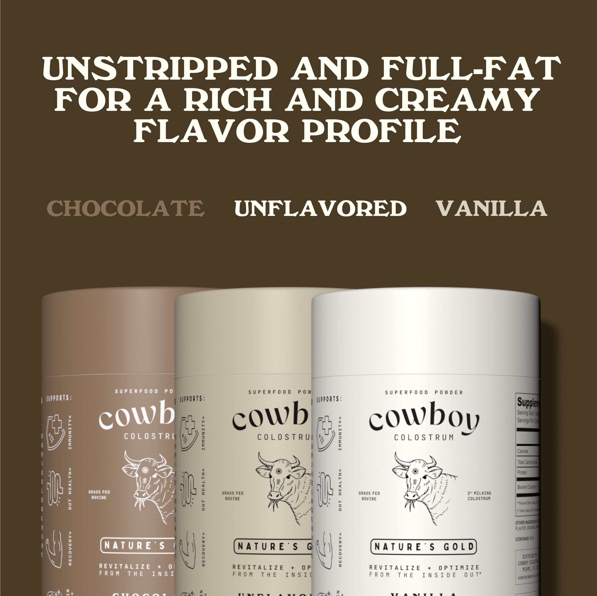 Pouring Cowboy Colostrum Powder into a beverage