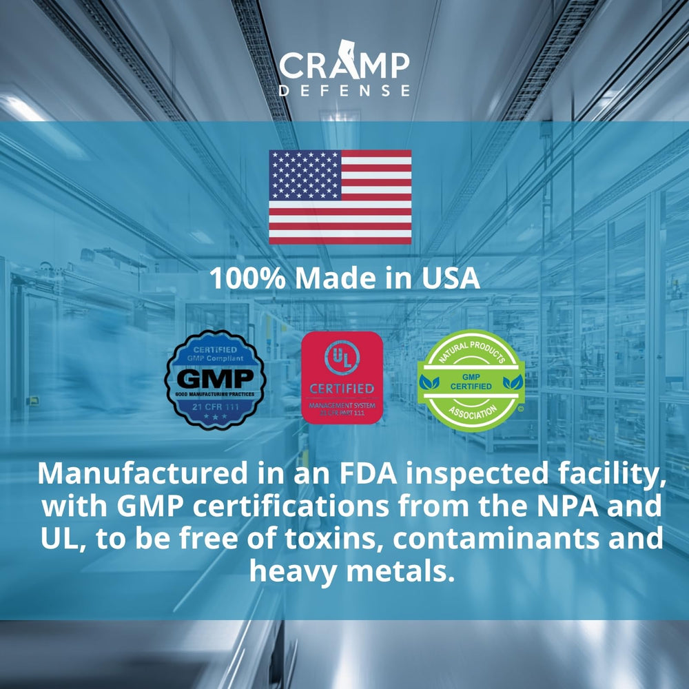 Cramp Defense packaging highlighting Truemag absorption