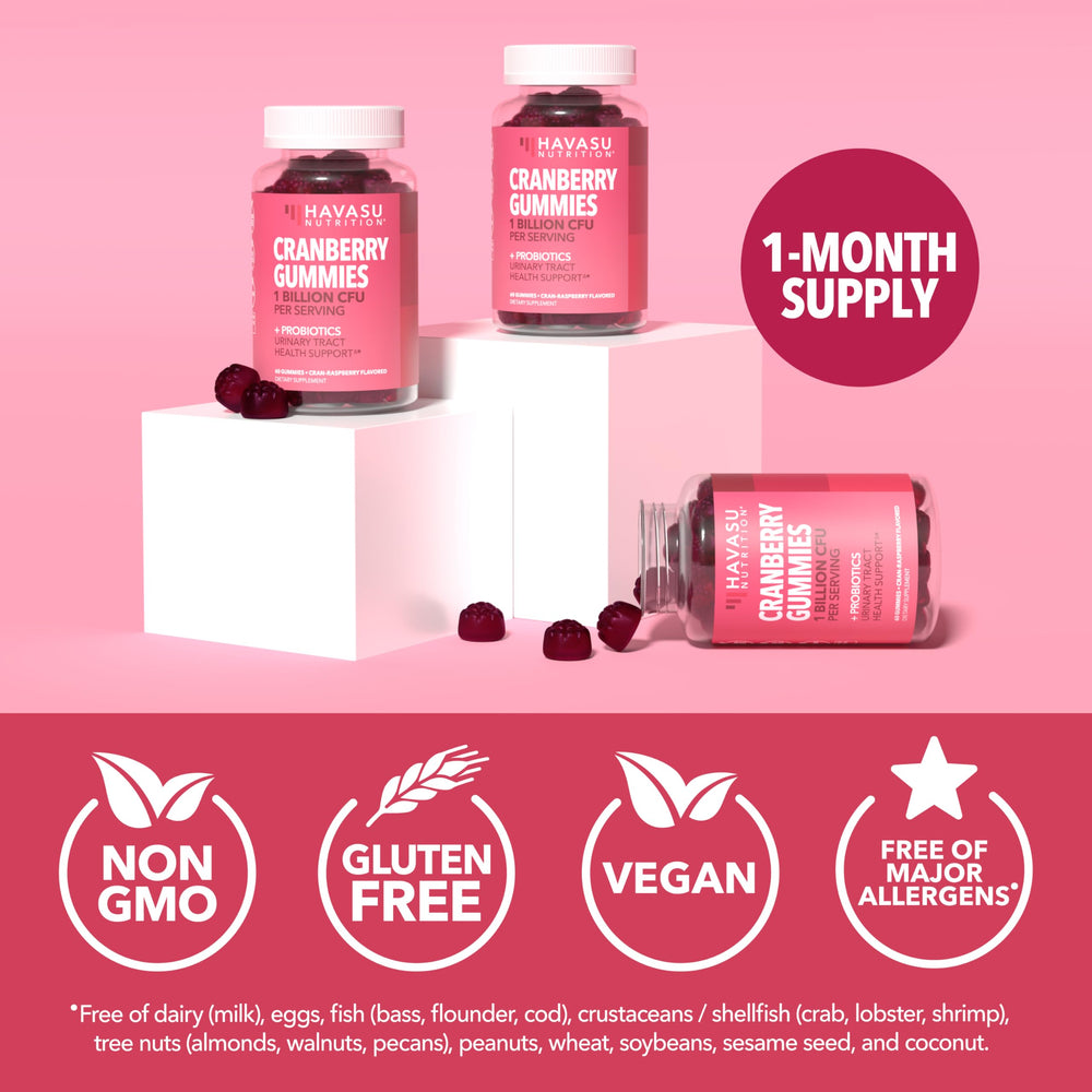 Cran-Raspberry flavored gummies close-up