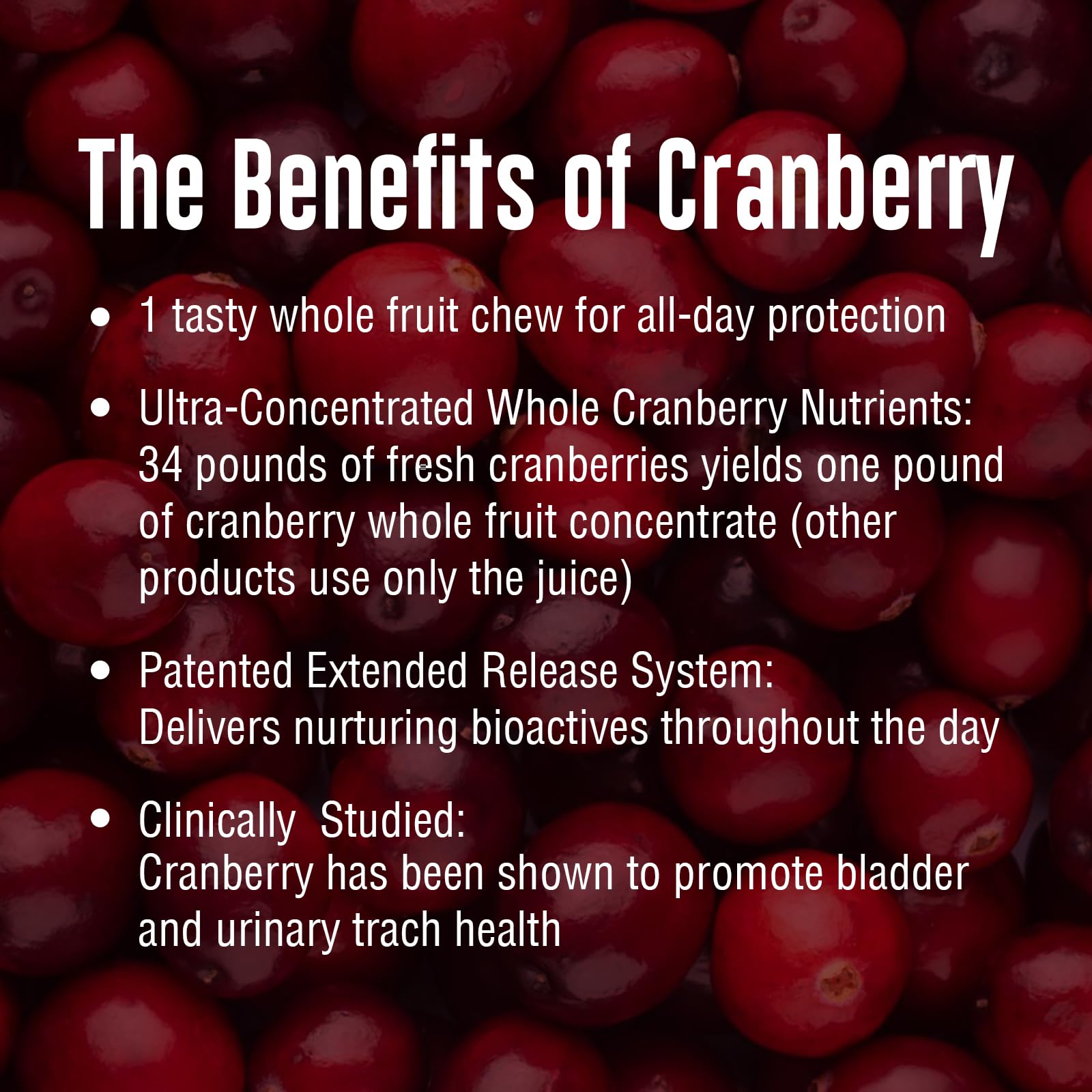 Fresh cranberries used in ActiFruit formula