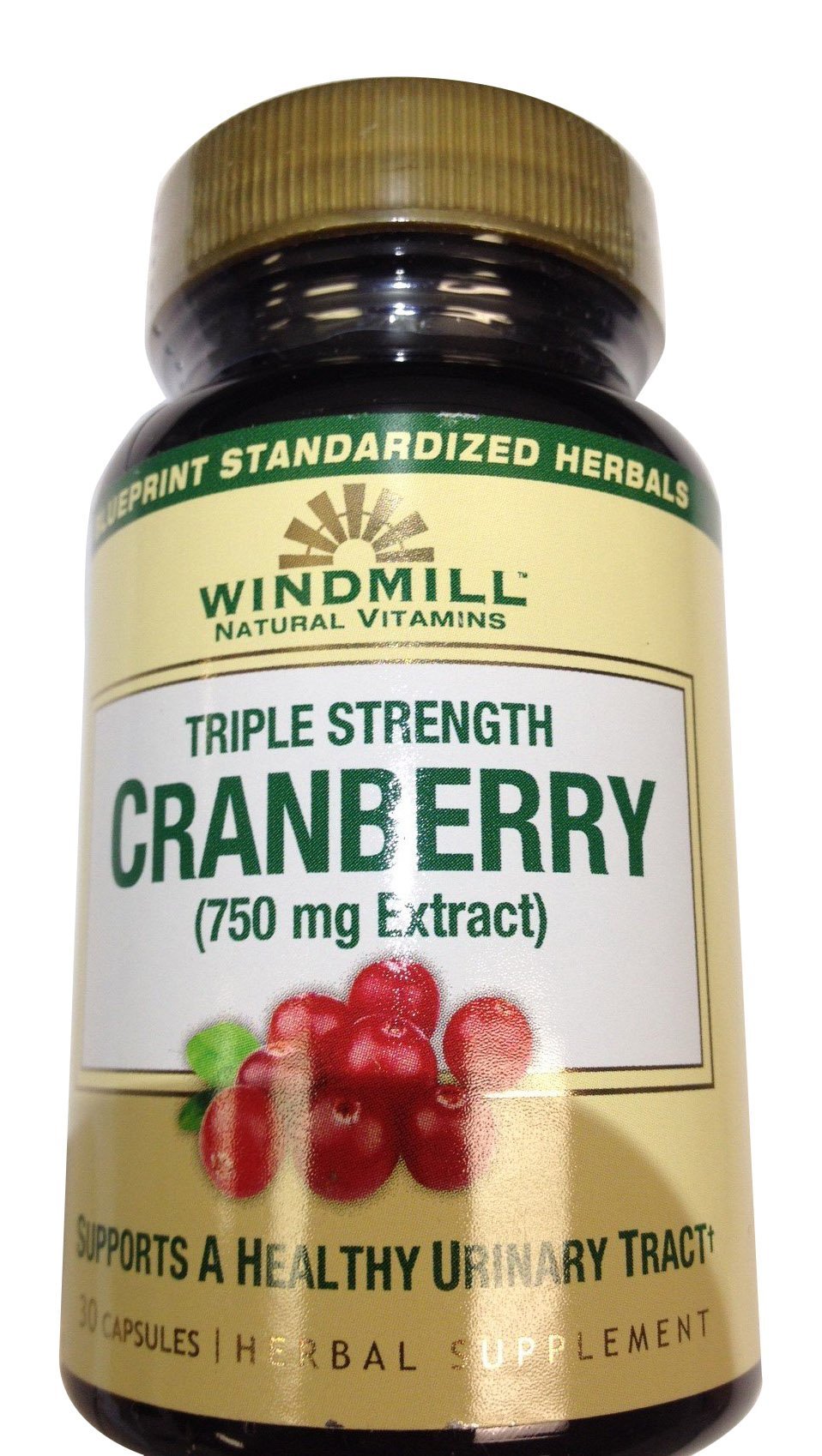 Windmill Cranberry 750 mg capsules bottle, 30 capsules