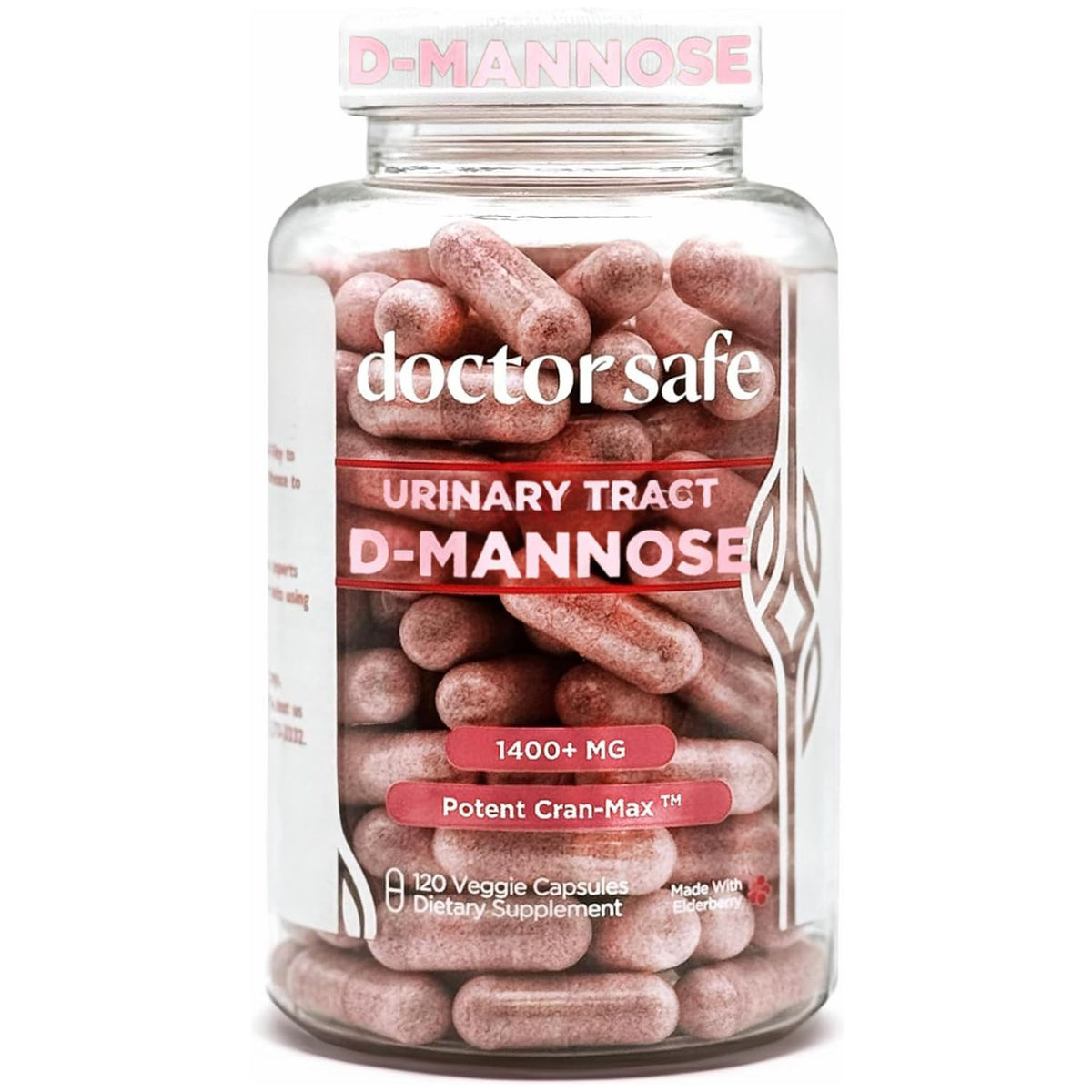 Bottle of Cranberry and D-Mannose capsules - 120 count