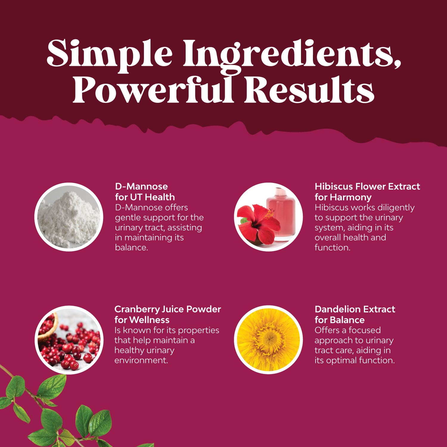 Cranberry and D-Mannose powder capsules label