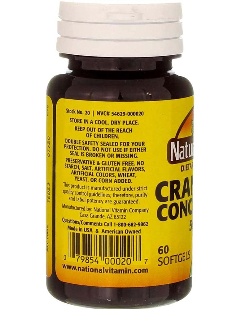 Health benefits of Nature's Blend cranberry extract 500 mg 60 Sgels
