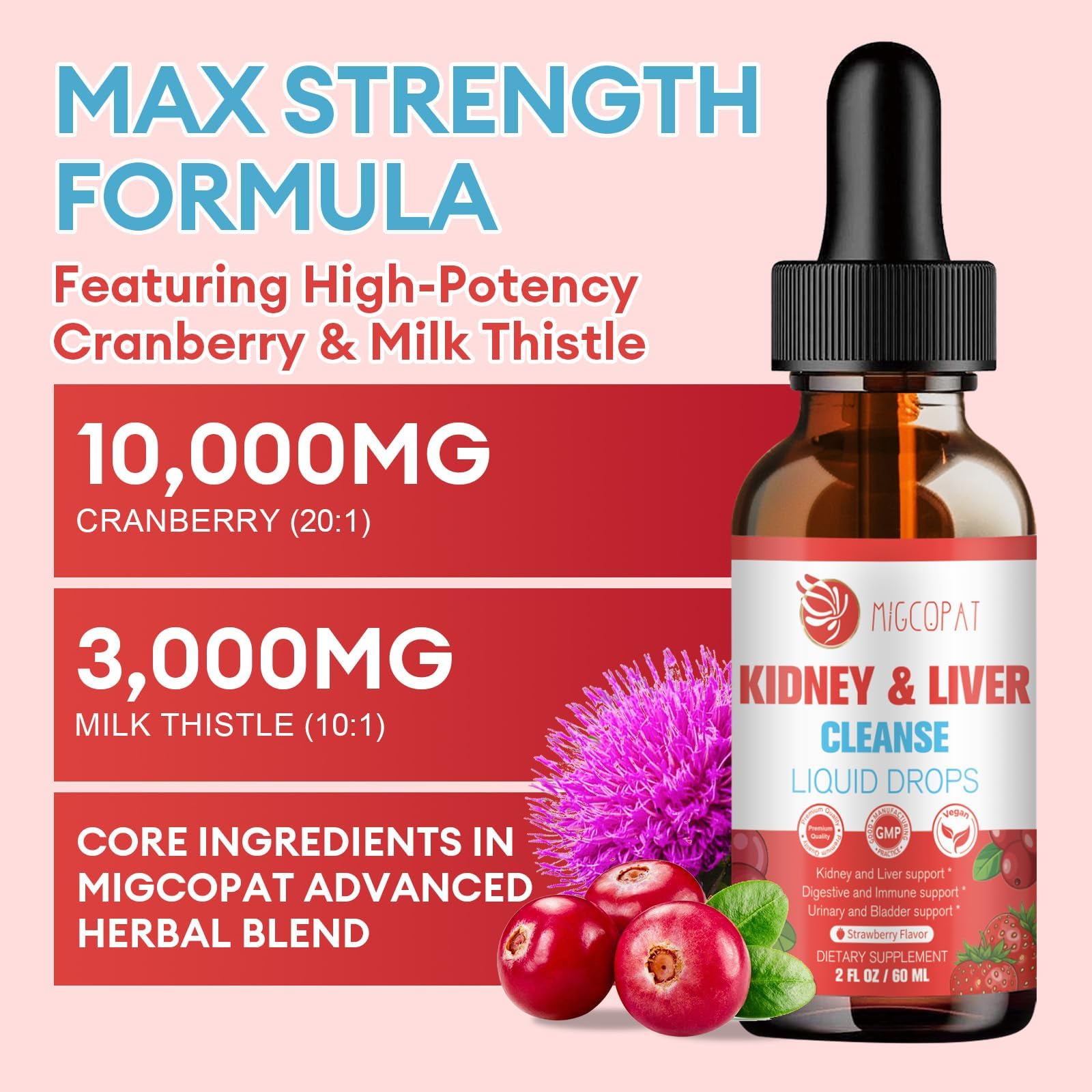 Cranberry and Milk Thistle extracts for detox