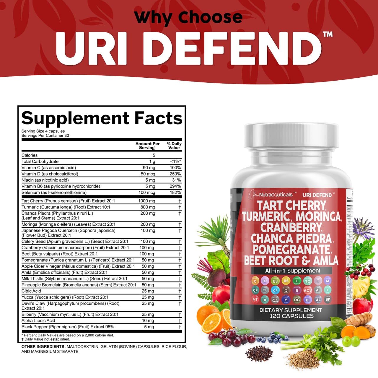 Cranberry and milk thistle wellness capsules
