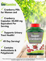 Cranberry pills for bladder and kidney support.