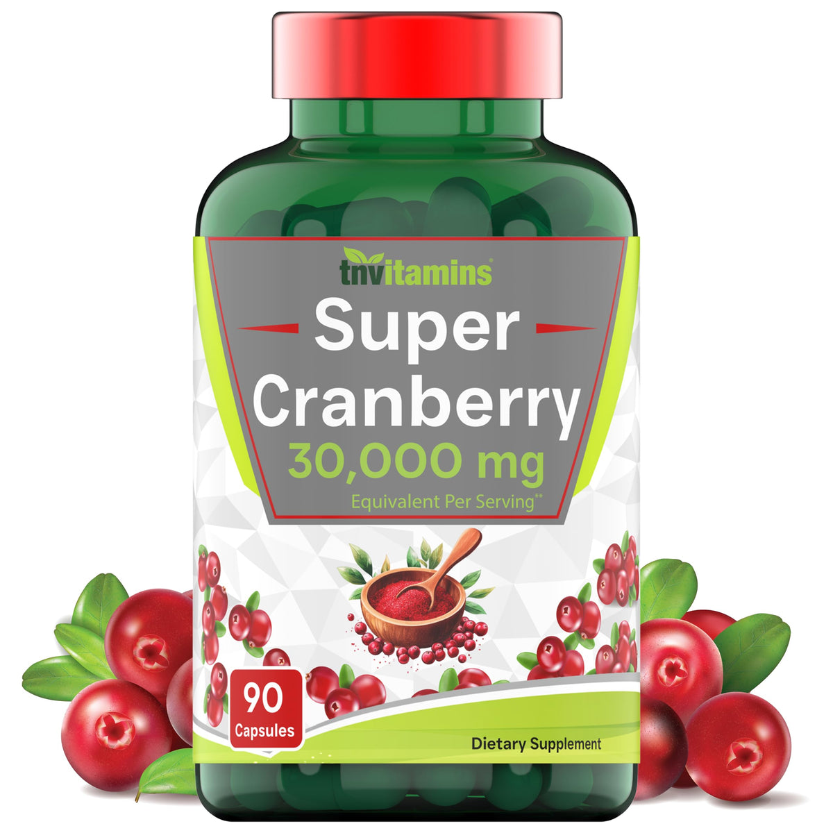 Cranberry pills for women and men – 30,000 mg per serving, 90 capsules.
