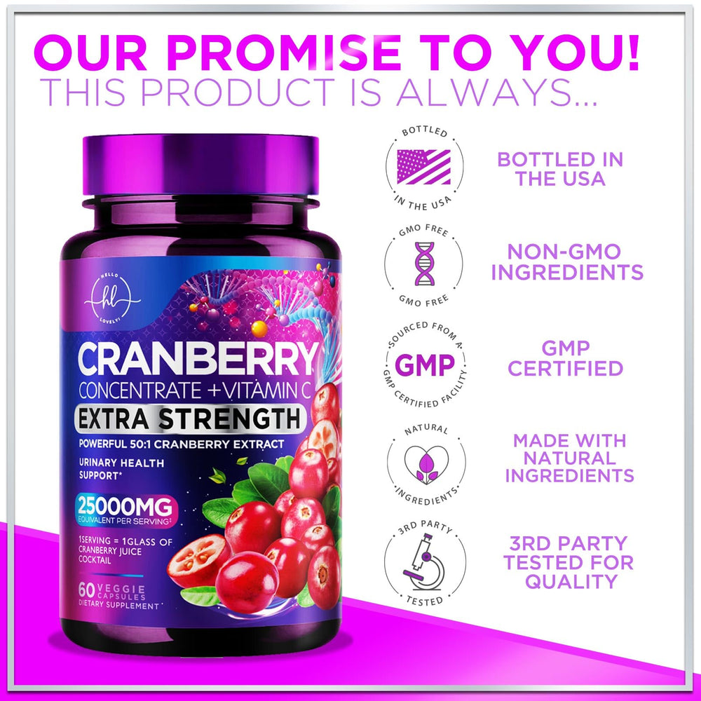 Urinary tract health support with cranberry capsules