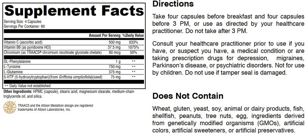 Crave Control 240 capsules bottle label