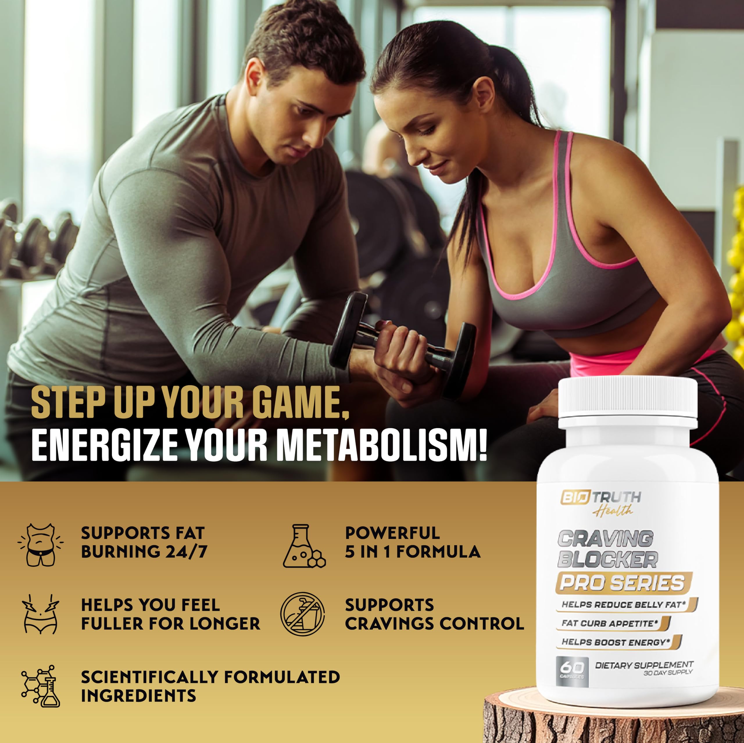 Craving Blocker PRO Series bottle with label and serving information