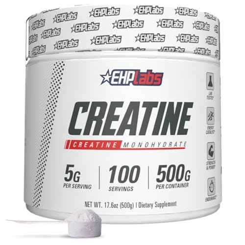 Front view of CREA-8 500g unflavored creatine monohydrate tub
