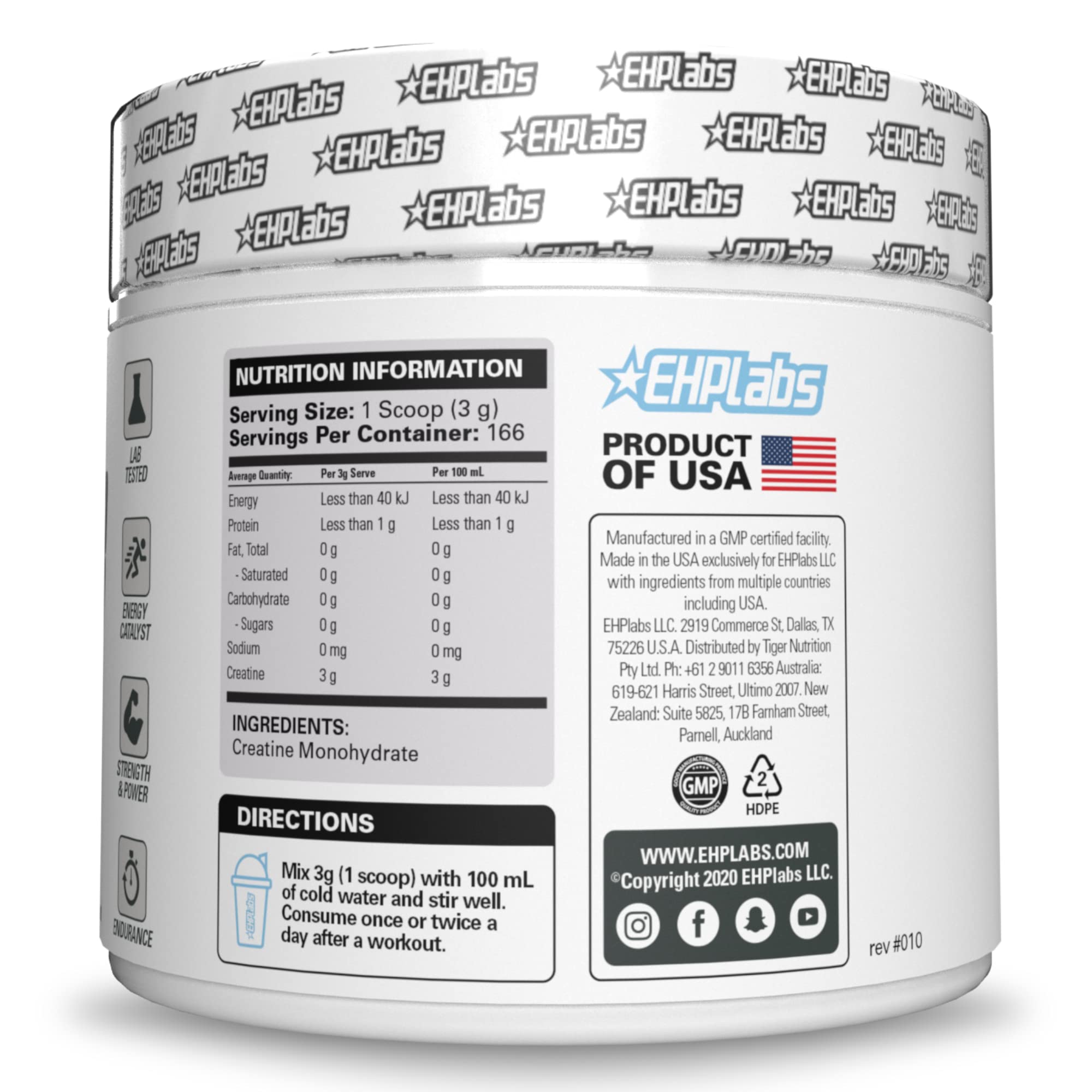 Lab-tested quality assurance for CREA-8 creatine monohydrate