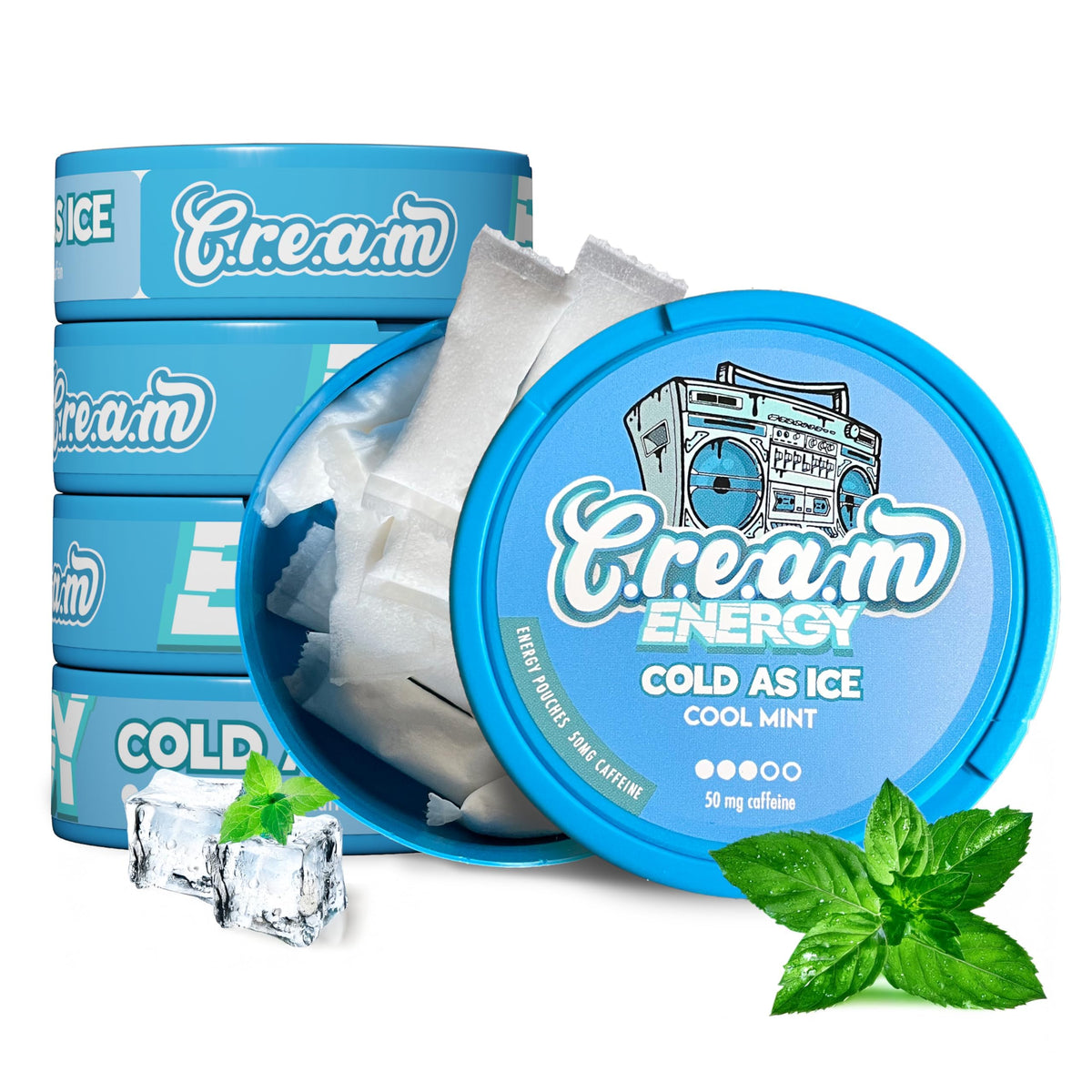 CREAM Energy Caffeine Pouches Cool Mint hero image