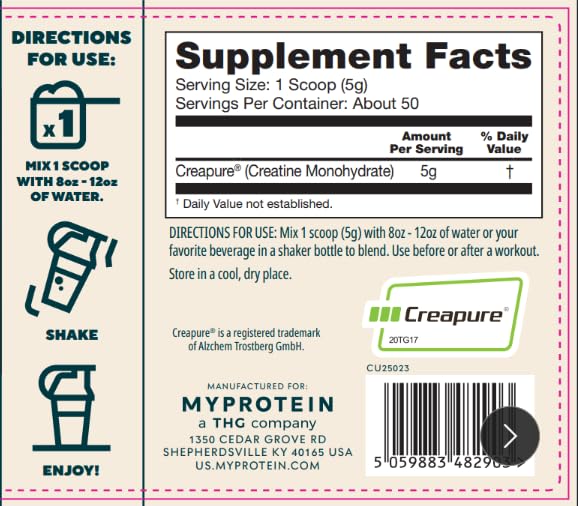 No fillers and pure creatine powder banner